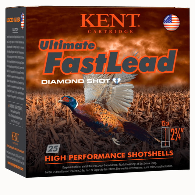 Kent Cartridge Ultimate Fast Lead 12 Gauge 1 1/2 Oz 2.75in 5 Shot Shotgun Ammo 25 Rounds