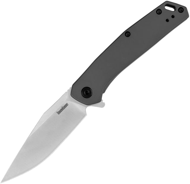 Kershaw Align A/O Folding Knife 4.13in Closed 3.13in Satin 8Cr13MoV Stainless Steel Blade Gray PVD Coated Stainless Steel Handle