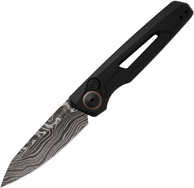 Kershaw Auto Launch 11 Button Lock Automatic Folding Knife 2.75in CPM 154 Stainless Black Oxide BlackWash Drop Point Blade Black Handle - Kershaw