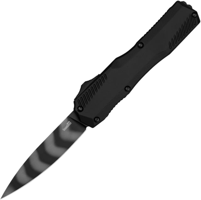 Kershaw Tiger Stripe Livewire OTF Automatic Folding Knife 3.3 in CPM MagnaCut Stainless Blade Spear Point Blade Black Handle