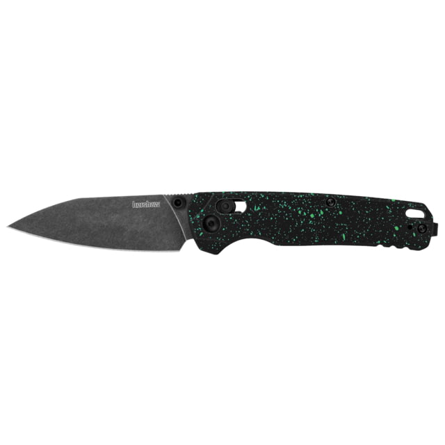 Kershaw Bel Air Folding Knife 3.1 Plain Edge Reverse Tanto Blade 7.3 Overall Length DuraLock CPM MagnaCut Blade Steel Custom Island Green Splatter - Kershaw Knives