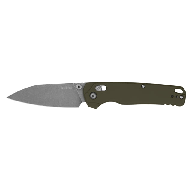 Kershaw Bel Air XL Folding Knife 3.4 Reverse Tanto Blade CPM 3V Blade Steel 7.82 Overall Length Working Finish Silver Olive Drab Green Aluminum Handle