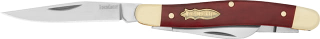 Kershaw Brandywine Red Bone Folding Knife 3.5in Closed Satin 7Cr17MoV Stainless Clip/Spey/Sheepsfoot Blades Red Smooth Bone Handle - Kershaw