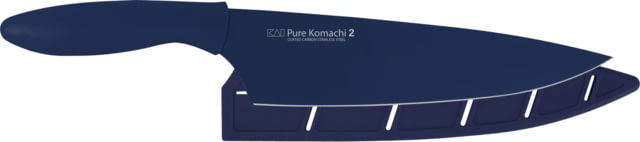 Kershaw Komachi 2 Chef's Knife Kitchen Knife 8in Black Coated Stainless Blade Drop Point Blade Polypropylene Navy Handle - Kershaw
