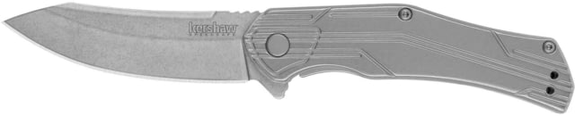 Kershaw Husker Folding Knife 8Cr13MoV Blade Steel Silver Handle Frame Lock - Kershaw