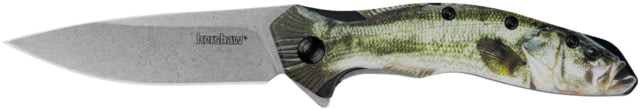 Kershaw Shoreline Assisted Opening Folding Knife 3in 8Cr13MoV Drop Point Aluminum Green Handle