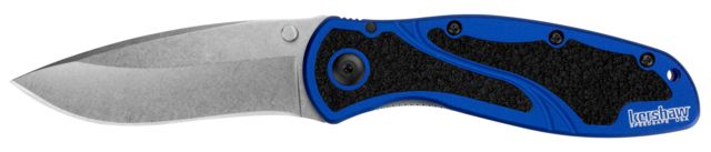 Kershaw Blur Assisted Opening Folding Knife 3.4in 14C28N Recurve Navy Blue Aluminum Handle