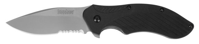 Kershaw Clash Assisted Folding Knife 3.1in 8Cr13MoV Serrated Drop Point Blade Glass-Filled Nylon Handle Box - Kershaw