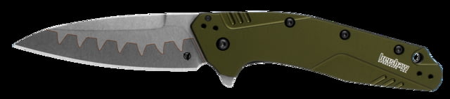 Kershaw Dividend Composite Blade Assisted Folding Knife 3in Composit N690/D2 Steel Drop Point Blade Olive 6061-T6 Aluminum/Trac-Tec Handle