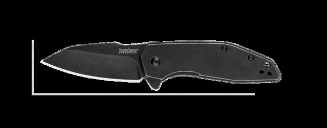 Kershaw Gravel Assisted Folding Knife 2.5in 8Cr13MoV Drop Poing Black Oxide Blade Stainless Steel Black Oxide Handle - Kershaw