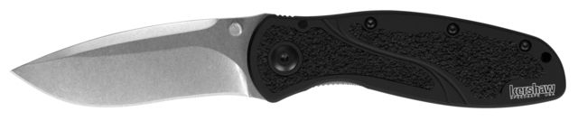 Kershaw Blur S30V Assisted Folding Knife 3.4in 14C28N Stonewashed Drop Point Blade Black 6061-T6 Aluminum/Trac-Tec Handle