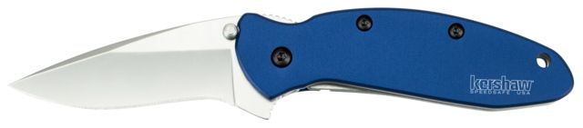 Kershaw Scallion Assisted Folding Knife 2.4in 420HC Drop Point Blade Navy Blue 6061-T6 Aluminum Handle Box