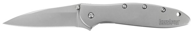 Kershaw Leek Assisted Folding Knife 3in 14C28N Drop Point Blade 410 Stainless Steel Handle Box