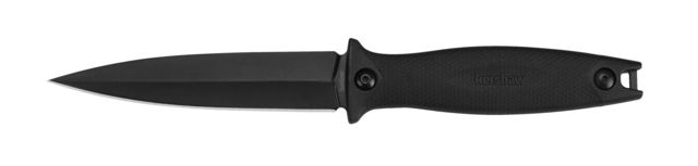 Kershaw Secret Agent Fixed Blade Knife 4.4in 8Cr13MoV Spear Point Blade Rubberized Co-Molded Handle