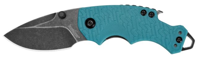 Kershaw Shuffle Folding Knife 2.4in 8Cr13MoV Blackwashed Drop Point Blade Teal Glass-Filled Nylon Handle Box