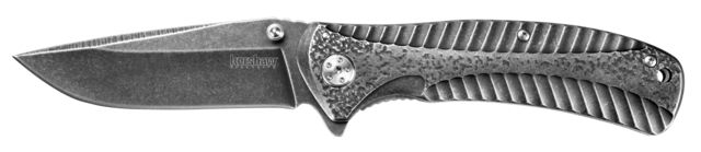 Kershaw Starter - Blackwashed Assisted Folding Knife 3.4in 4Cr14 Drop Point Blade Stainless Steel Handle
