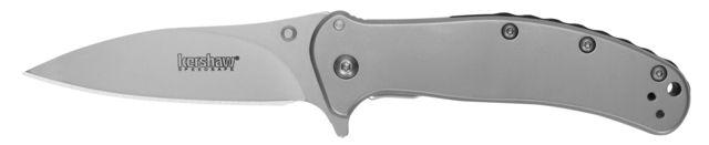 Kershaw Zing Assisted Folding Knife 3in 8Cr13MoV Drop Point Blade Silver Stainless Steel Handle Box - Kershaw