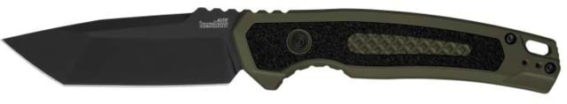 Kershaw Launch 16 Automatic Folding Knife 3.45in CPM M4 Tanto Plain Blade Black Cerakote Olive Cerakote w/Black Oxide Hardware Aluminum Handle - Kershaw