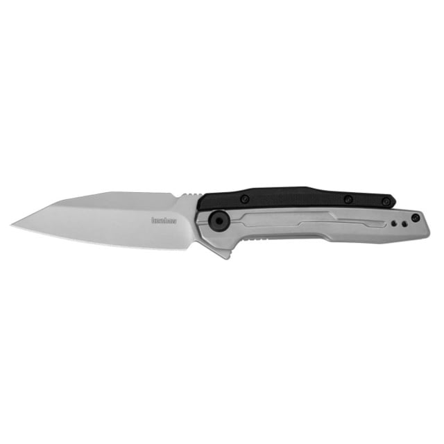 Kershaw Lithium Assisted Opening Folding Knife 3.25 in 8Cr13MoV Reverse Tanto Plain Blade Stainless Steel Silver/Black Handle - Kershaw