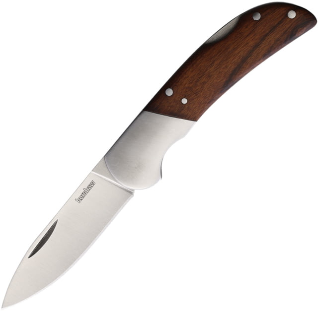 Kershaw Lockback Folding Knife 2.5 in Stainless Steel Drop Point Wood Brown Wood - Kershaw
