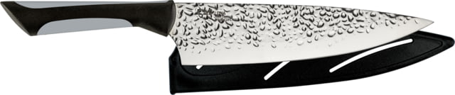 Kershaw Luna Chef's Knife 8in Hammered Finish 1.4116 Stainless Steel Drop Point Blade Rubberized Synthetic Handle Black/Gray Handle - Kershaw