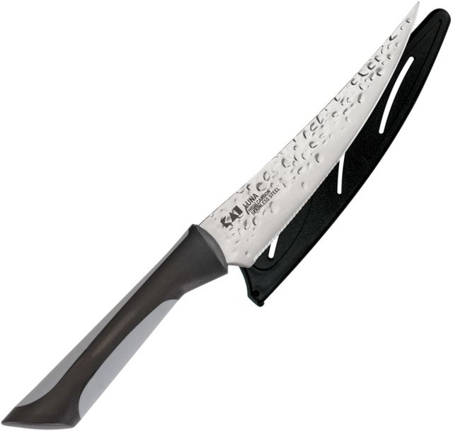 Kai Housewares Luna Utility 6in Fixed Blade Knife 6in Stainless Steel Partially Serrated Mirror Polish - Kai Housewares