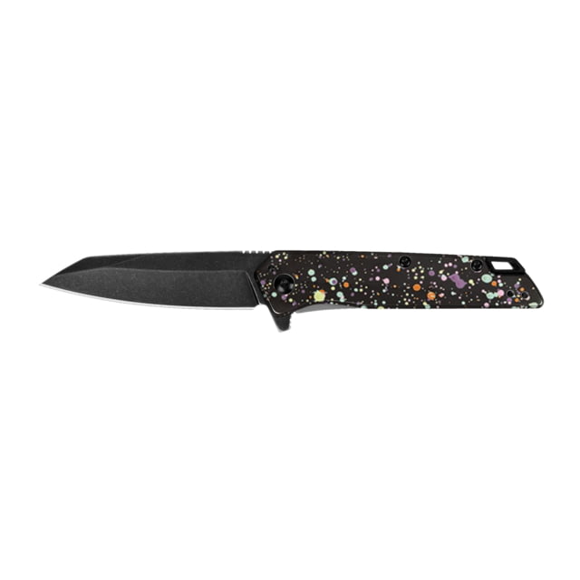 Kershaw Misdirect Folding Knife 2.9 Plain Edge Reverse Tanto Blade 7 Overall Length Liner Lock 4Cr14 Blade Steel 80s Splatter Handle Black-oxide
