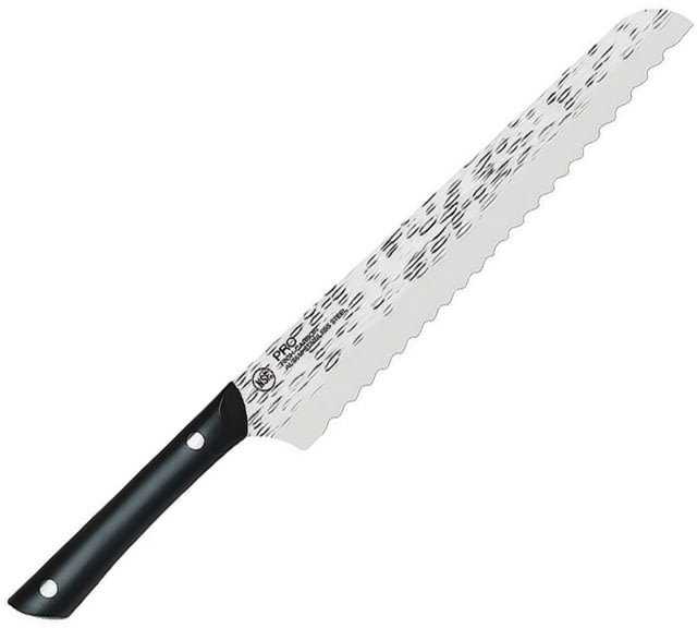 Kai Housewares 9in Professional Bread Knife 14in Overall 9in Hammered Serrated AUS-6M Stainless Blade Black POM Handle - Kai Housewares