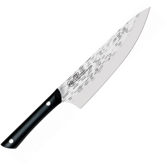 Kai Housewares Professional 8in Chef's Kitchen Knife 13.25in Overall 8in Hammered Finish Aus-6M SS Blade Black Pom Handle Full Tang Black - Kai Housewares