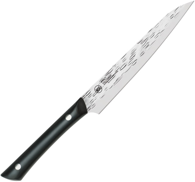 Kai Housewares Professional Utility Kitchen Knife 10.5in Overall 6in Hammered Finish Aus-6M SS Blade Black Pom Handle Full Tang Black - Kai Housewares