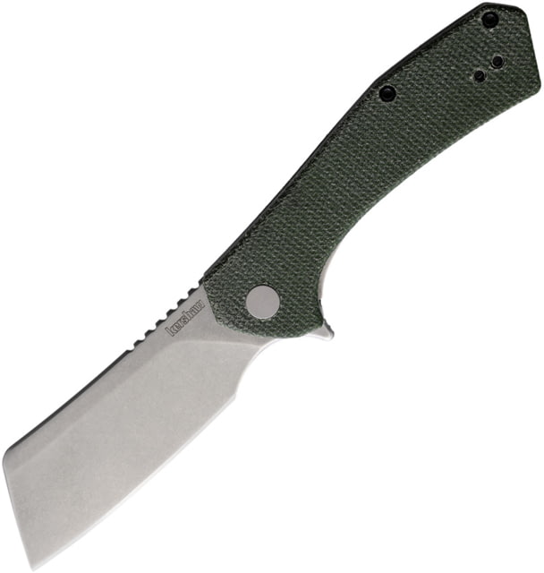 Kershaw Static Framelock D2 3.00 in Folding Knife Green micarta