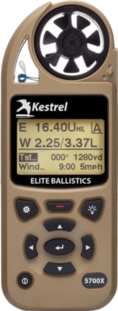 Kestrel 5700X Elite Weather Meter w/Applied Ballistics & LiNK Desert Tan