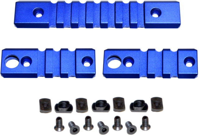 Kexuan 3 Piece M-LOK to Picatinny Rails; 2 x 3 Slots 1 x 7 Slots Aluminum Dark Blue Dark Blue - Kexuan