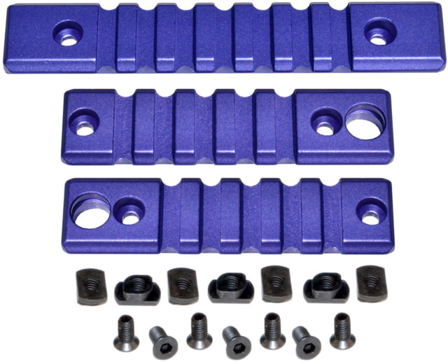 Kexuan 3 Piece M-LOK to Picatinny Rails; 2 x 3 Slots 1 x 7 Slots Aluminum Purple Purple - Kexuan