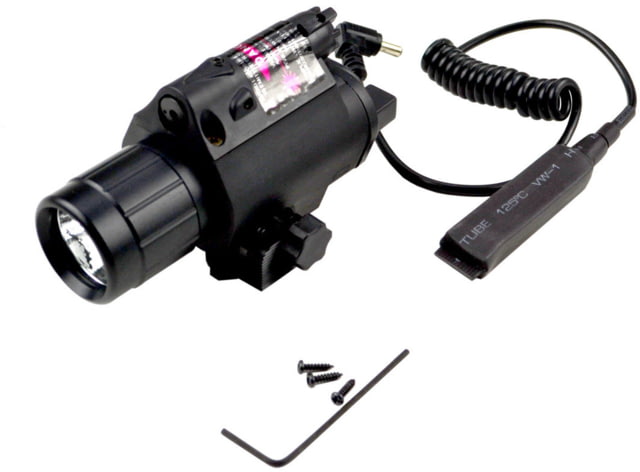 Kexuan Tac Light and Red Laser Sight Combo w/ Remowable Switch 220 Lumens Black - Kexuan