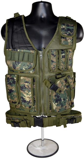 Kexuan Tactical Multi Function Polyester Vest Dark Green Camouflage - Kexuan