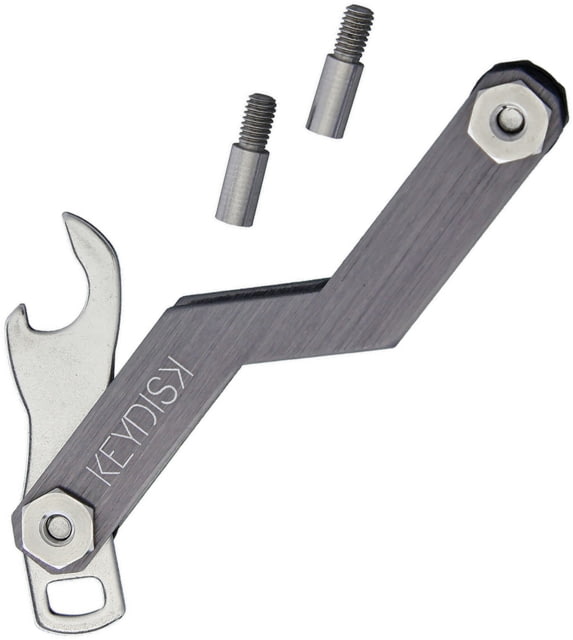 KeyDisk KeyDisk Mini Gun Metal Gray 3in Overall Comes With 10 Rubber Spacers And A Set Of Extenders Bottle Opener/Key Fob Attachment SS Screws - Keydisk