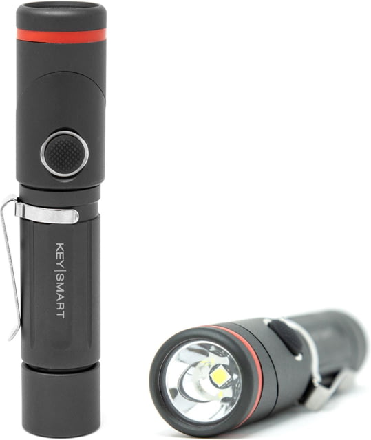 KeySmart Nano Torch Twist Pivot Head Flashlight Aluminum Black - Keysmart