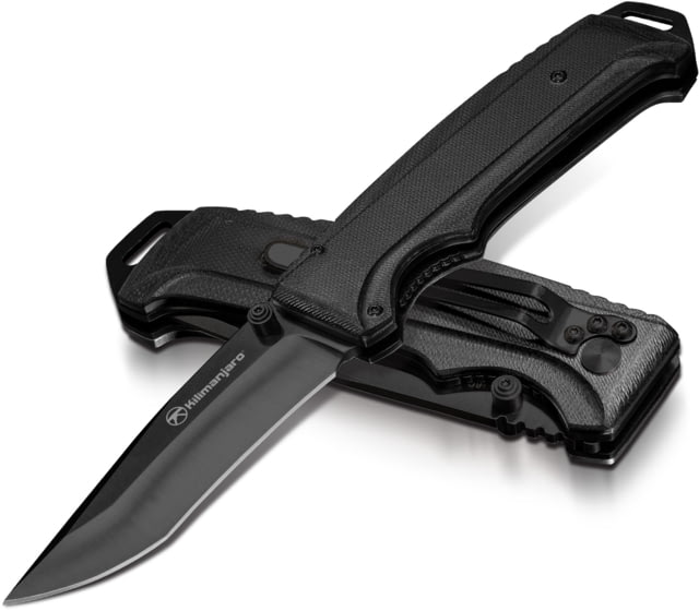 USED Kilimanjaro Gear Allatro Assisted Open Folding Knife3.6in Black G10 Handle Black Plain Blade KJ EDEMO1 Used Condition Like New Inspect and - Kilimanjaro Gear