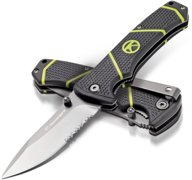 Kilimanjaro Gear Kibo Folding Knife3in Black Handle Black ComboEdge Blade KJ - Kilimanjaro Gear