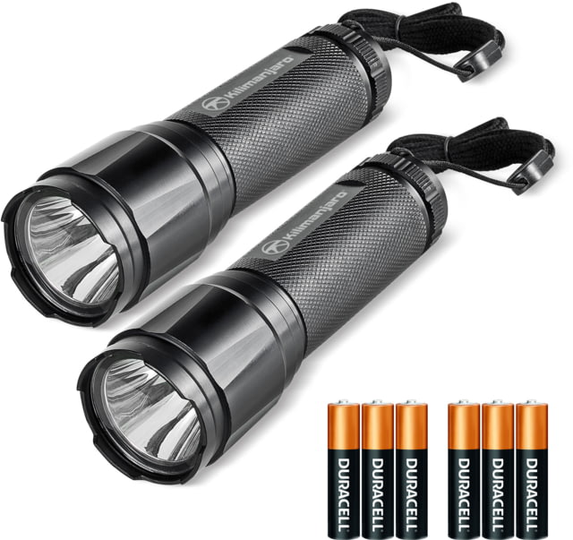 Kilimanjaro Gear LED Flashlight 2pk Black 250 Lumens 3 AAA Included KJ - Kilimanjaro Gear