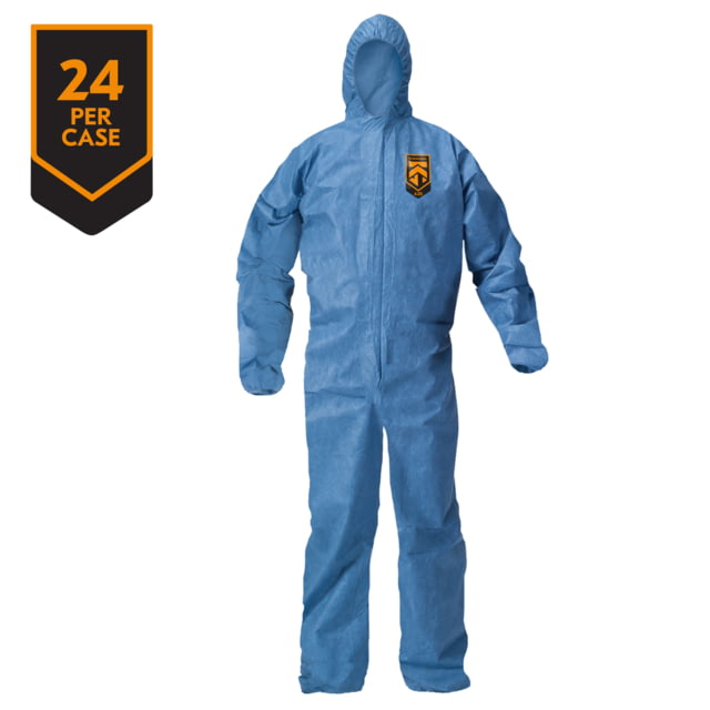 Kimberly Clark KleenGuard A20 Coveralls Zipper Front w/Wrists Ankles and Hood Denim Blue 2XL Case of 24