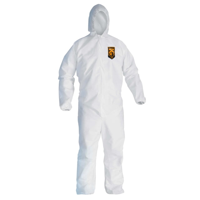 Kimberly Clark KleenGuard A20 Coveralls Zipper Front w/Wrists Ankles and Hood White 2XL Case of 24