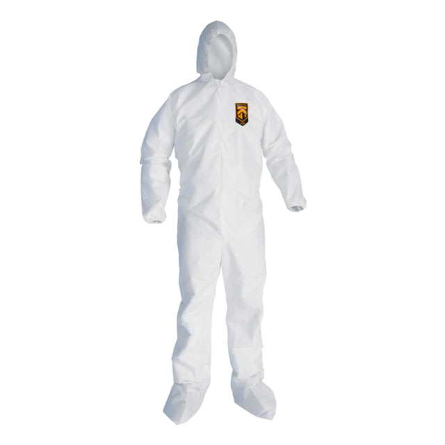 Kimberly Clark Kleenguard A30 Protective Coverall w/Hood and Boots Extra White Medium Case of 25