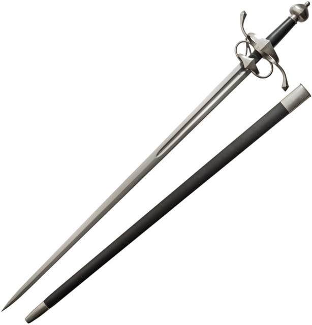 Kingston Arms Renaissance Side Sword 33" high carbon stainless blade Black leather wrapped handle - Kingston Arms
