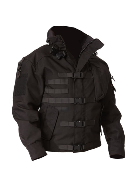 KITANICA Mark I Tactical Jacket - Mens, 1000D CORDURA Fabric, 8 Pockets, Emergency Drag Strap, MOLLE Webbing, Universal Flashlight Mount, Black, Medium Regular, 201-BLK-MED-REG