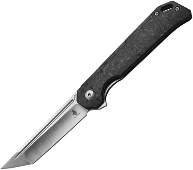 Kizer Cutlery Begleiter Framelock CF Folding Knife 3.5" satin finish S35VN stainless blade Marbled carbon fiber handle - Kizer Cutlery