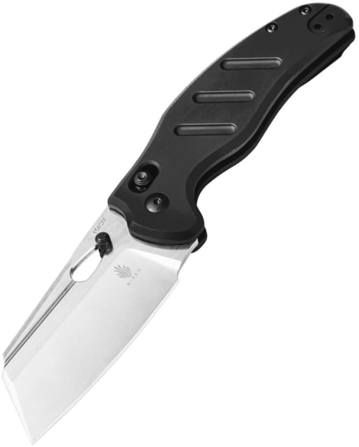 Kizer Cutlery C01C Sheepdog Satin Folding Knife 4.5in Closed 3.5in Satin 154CM Stainless Steel Blade Black Aluminum Handle