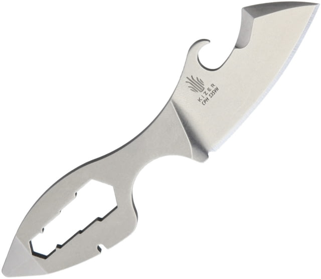 Kizer Cutlery Crocotool 4.25in Overall Small Blade L Bottle Opener L Can Opener L Hex/Bit Driver L Wire Cutter L Pry Bar Satin S35Vn SS Construction - Kizer Cutlery