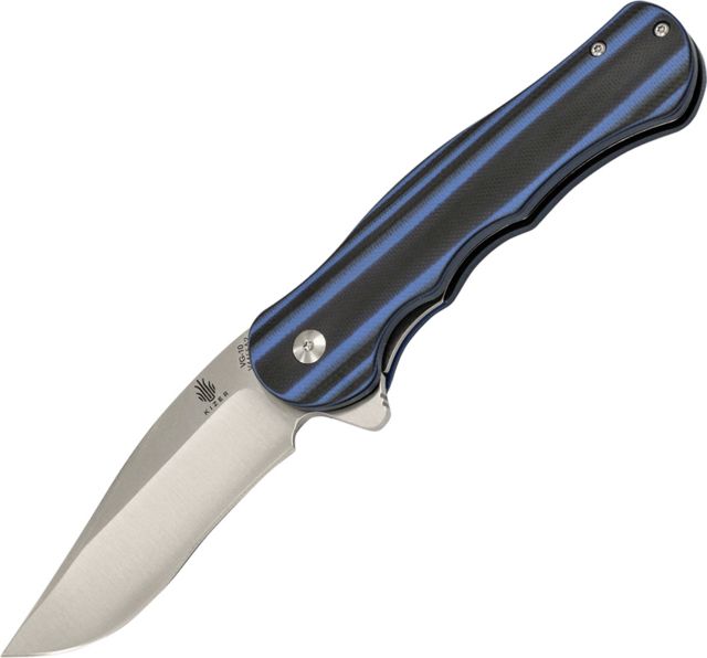 Kizer Cutlery Dorado Linerlock Black/Blue Folding Knife3.5inSatin Black and BlueG10 Handle